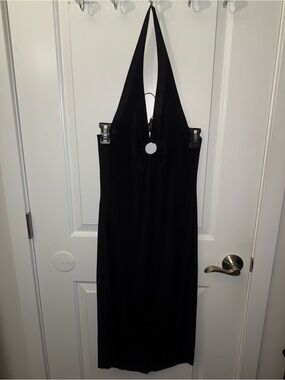 Koji Yohji Black Halter Midi Dress Size Large Preowned